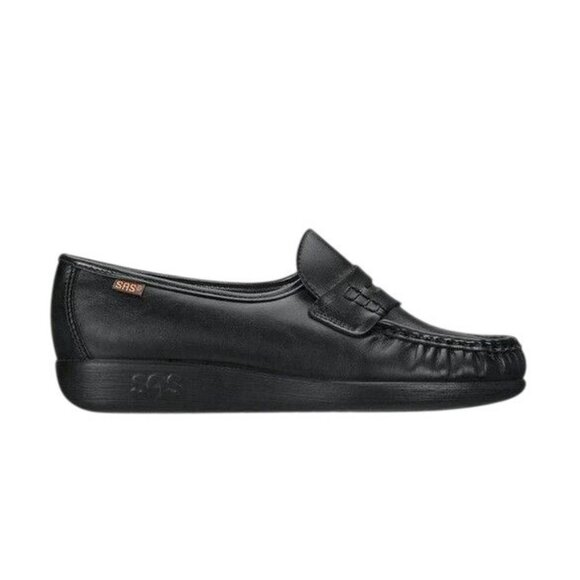 SAS Women's Black Classic Leather Loafers Comfort Slip-On Moccasin 11.5 M $164 - Picture 2 of 8